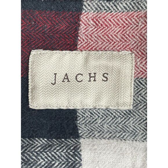 JACHS Men's Red & Black Plaid Flannel Button Down Shirt Size Large - Picture 3 of 7